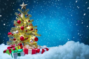 christmas tree with gifts