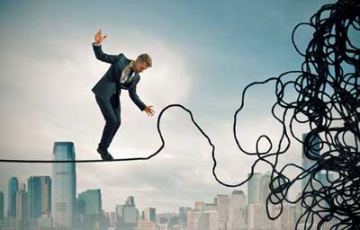 walking tightrope