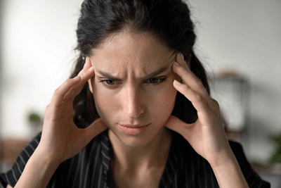 woman concentrating