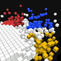 colored cubes expanding