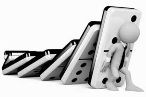 dominos falling